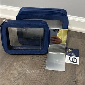 Cosmetic Bag Duo + Compact Mirror Set